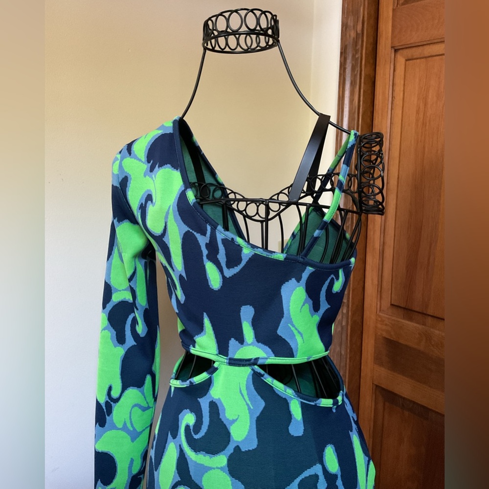 Zara Cut Out Jacquard Dress, new, small - Picture 6 of 8